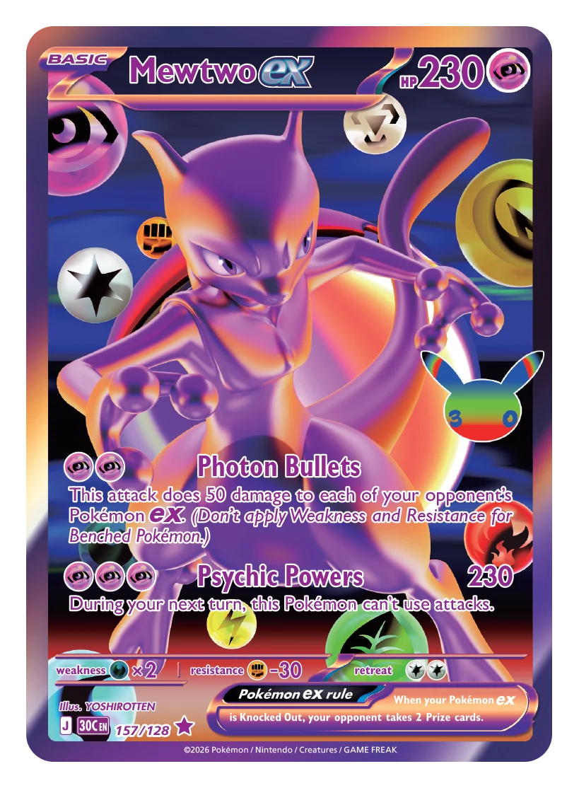 Mewtwo ex Futuristic Rare 30th Celebration